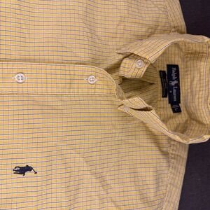 Ralph Lauren Blake Men's‎ Yellow Plaid Button Down Shirt Classic Fit Size L